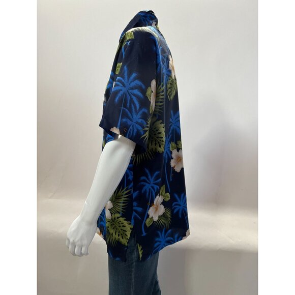 Rima Vintage Tropical Hawaiian Short Sleeve Shirt  Size XL Blue   Terivoile - Picture 15 of 16